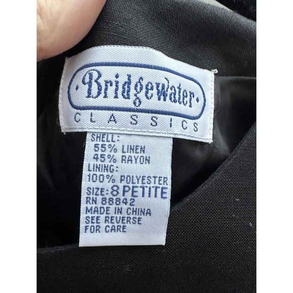Bridgewater Classic Women’s Black Linen Blend Shift Dress Sz 8 - Picture 9 of 11